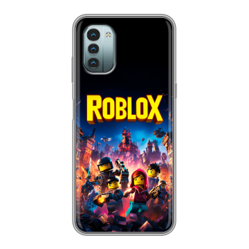 Силиконовый чехол на Nokia G11 с принтом Roblox Роблокс