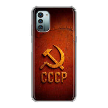 Силиконовый чехол на Nokia G11 с принтом Флаг Герб СССР