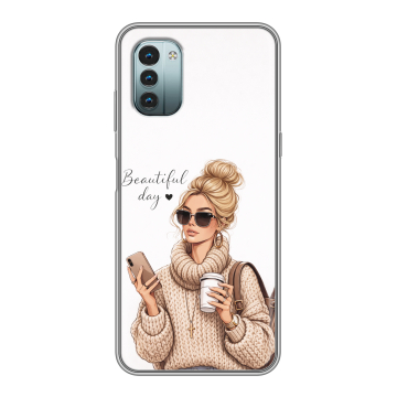 Силиконовый чехол на Nokia G11 с принтом женский