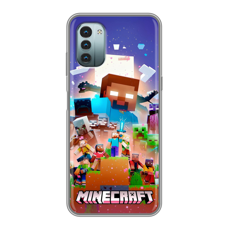 Силиконовый чехол на Nokia G11 с принтом Майнкрафт Minecraft Силиконовый чехол на Nokia G11 с принтом Майнкрафт Minecraft