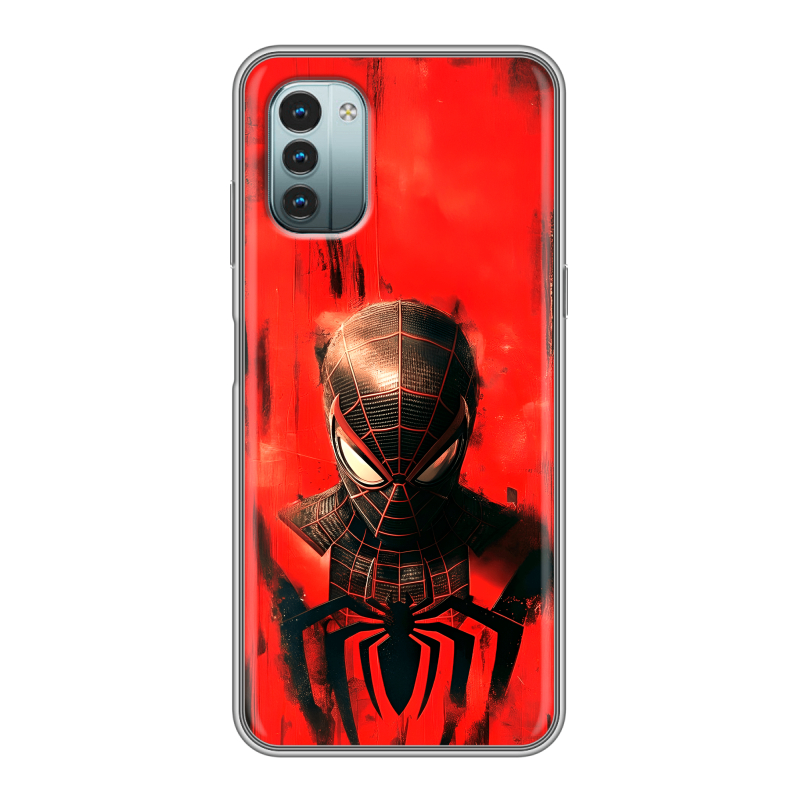 Силиконовый чехол на Nokia G11 с принтом человек паук spiderman Силиконовый чехол на Nokia G11 с принтом человек паук spiderman
