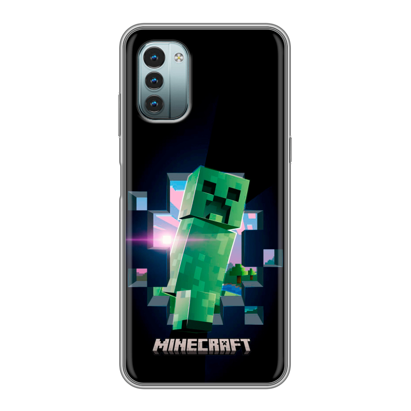 Силиконовый чехол на Nokia G11 с принтом Майнкрафт Minecraft Силиконовый чехол на Nokia G11 с принтом Майнкрафт Minecraft