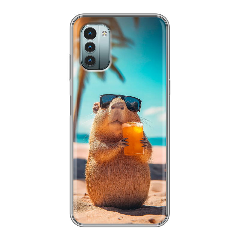 Силиконовый чехол на Nokia G11 с принтом Капибара Силиконовый чехол на Nokia G11 с принтом Капибара