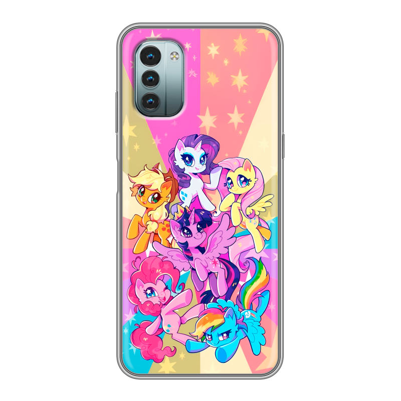 Силиконовый чехол на Nokia G11 с принтом My little pony Дружба чудо Силиконовый чехол на Nokia G11 с принтом My little pony Дружба чудо