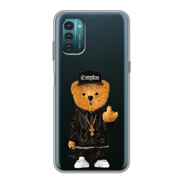 Силиконовый чехол на Nokia G21 с принтом Плюшевый медведь