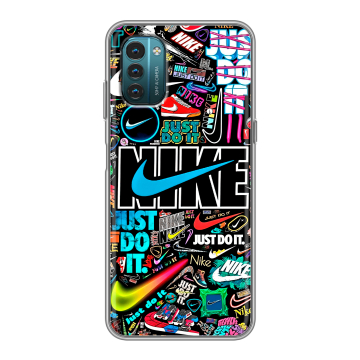 Силиконовый чехол на Nokia G21 с принтом найк nike черный