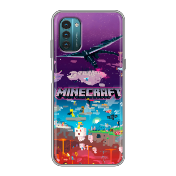 Силиконовый чехол на Nokia G21 с принтом Майнкрафт Minecraft