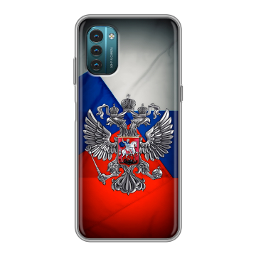 Силиконовый чехол на Nokia G21 с принтом Флаг России Силиконовый чехол на Nokia G21 с принтом Флаг России