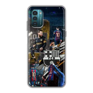 Силиконовый чехол на Nokia G21 с принтом Messi Barcelona