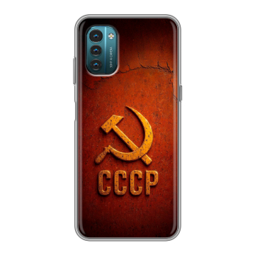 Силиконовый чехол на Nokia G21 с принтом Флаг Герб СССР Силиконовый чехол на Nokia G21 с принтом Флаг Герб СССР