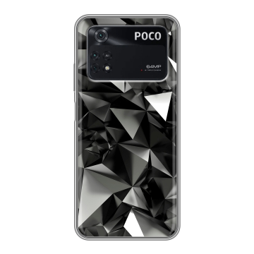 Силиконовый чехол на Xiaomi Poco M4 Pro 4G с принтом Черные кристаллы