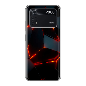 Силиконовый чехол на Xiaomi Poco M4 Pro 4G с принтом Яркие абстракции