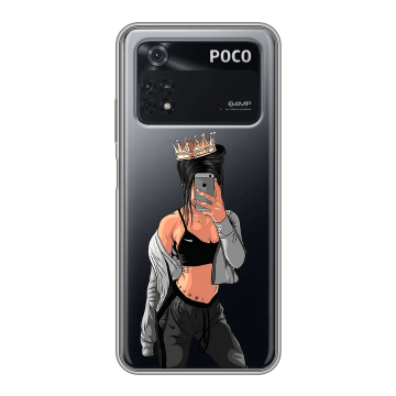 Силиконовый чехол на Xiaomi Poco M4 Pro 4G с принтом Женские принты