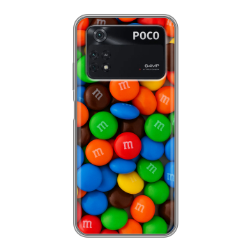 Силиконовый чехол на Xiaomi Poco M4 Pro 4G с принтом Конфеты