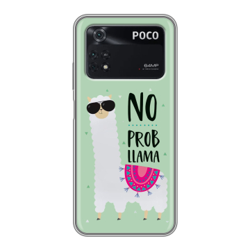 Силиконовый чехол на Xiaomi Poco M4 Pro 4G с принтом Лама
