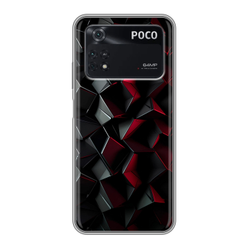 Силиконовый чехол на Xiaomi Poco M4 Pro 4G с принтом Абстракция