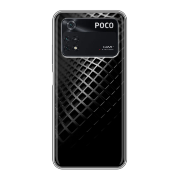 Силиконовый чехол на Xiaomi Poco M4 Pro 4G с принтом Текстура металла