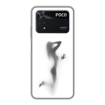 Силиконовый чехол на Xiaomi Poco M4 Pro 4G с принтом Силуэт