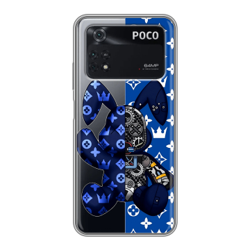 Силиконовый чехол на Xiaomi Poco M4 Pro 4G с принтом Луи робот Силиконовый чехол на Xiaomi Poco M4 Pro 4G с принтом Луи робот