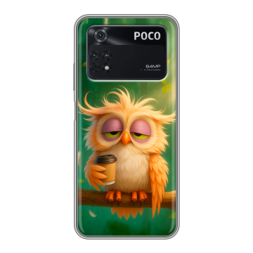 Силиконовый чехол на Xiaomi Poco M4 Pro 4G с принтом сова