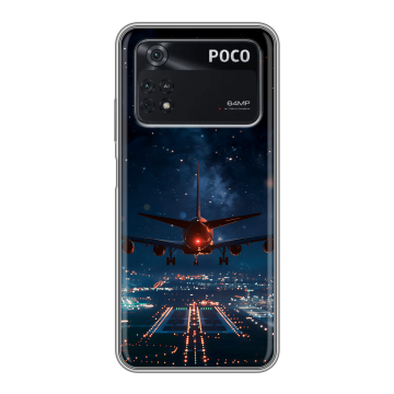 Силиконовый чехол на Xiaomi Poco M4 Pro 4G с принтом самолет Силиконовый чехол на Xiaomi Poco M4 Pro 4G с принтом самолет
