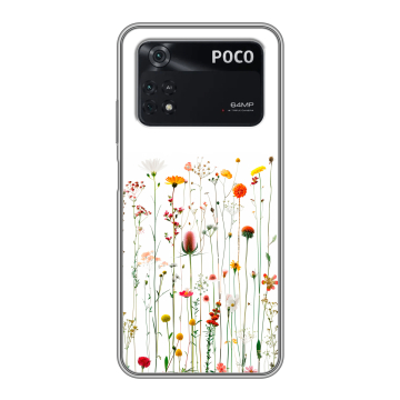 Силиконовый чехол на Xiaomi Poco M4 Pro 4G с принтом цветы Силиконовый чехол на Xiaomi Poco M4 Pro 4G с принтом цветы