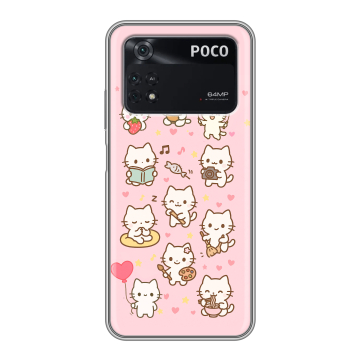 Силиконовый чехол на Xiaomi Poco M4 Pro 4G с принтом Hello Kitty Хелоу Кити