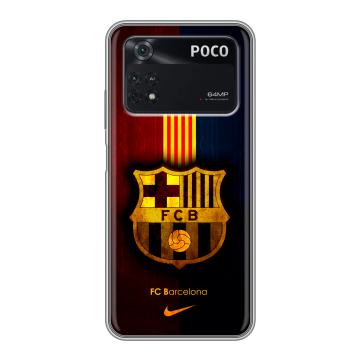 Силиконовый чехол на Xiaomi Poco M4 Pro 4G с принтом Барселона Barcelona