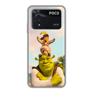 Силиконовый чехол на Xiaomi Poco M4 Pro 4G с принтом Шрек Shrek Силиконовый чехол на Xiaomi Poco M4 Pro 4G с принтом Шрек Shrek