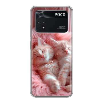 Силиконовый чехол на Xiaomi Poco M4 Pro 4G с принтом котята котики Силиконовый чехол на Xiaomi Poco M4 Pro 4G с принтом котята котики