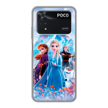 Силиконовый чехол на Xiaomi Poco M4 Pro 4G с принтом Холодное сердце Frozen