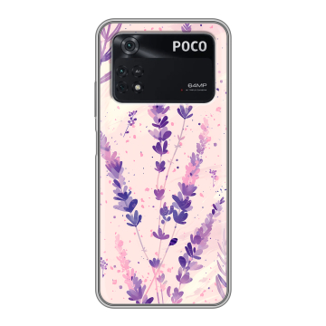 Силиконовый чехол на Xiaomi Poco M4 Pro 4G с принтом цветы лаванда