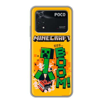 Силиконовый чехол на Xiaomi Poco M4 Pro 4G с принтом Майнкрафт Minecraft