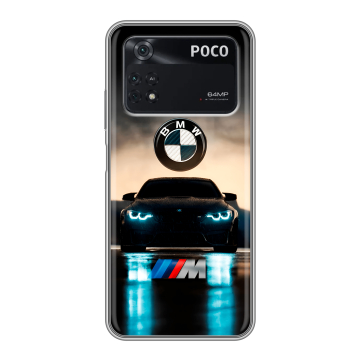 Силиконовый чехол на Xiaomi Poco M4 Pro 4G с принтом БМВ BMW Силиконовый чехол на Xiaomi Poco M4 Pro 4G с принтом БМВ BMW