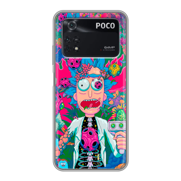 Силиконовый чехол на Xiaomi Poco M4 Pro 4G с принтом Рик и Морти Rick Morty