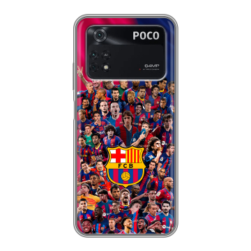 Силиконовый чехол на Xiaomi Poco M4 Pro 4G с принтом Барселона Barcelona