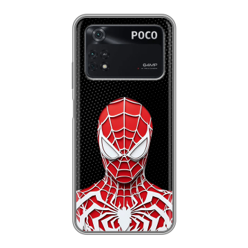 Силиконовый чехол на Xiaomi Poco M4 Pro 4G с принтом человек паук spiderman Силиконовый чехол на Xiaomi Poco M4 Pro 4G с принтом человек паук spiderman