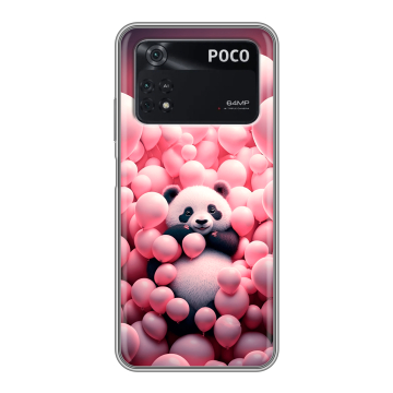Силиконовый чехол на Xiaomi Poco M4 Pro 4G с принтом Панда Силиконовый чехол на Xiaomi Poco M4 Pro 4G с принтом Панда