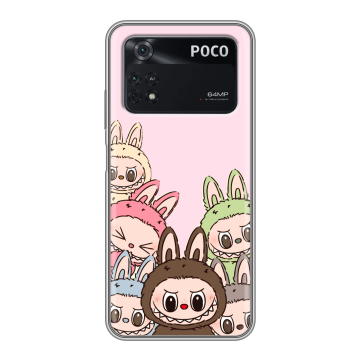 Силиконовый чехол на Xiaomi Poco M4 Pro 4G с принтом Лабубу Силиконовый чехол на Xiaomi Poco M4 Pro 4G с принтом Лабубу