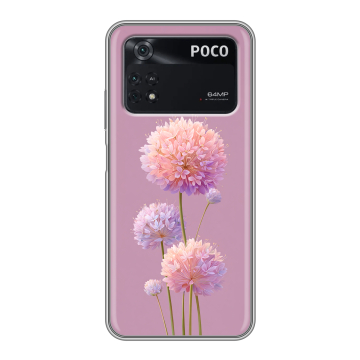 Силиконовый чехол на Xiaomi Poco M4 Pro 4G с принтом Цветы Силиконовый чехол на Xiaomi Poco M4 Pro 4G с принтом Цветы