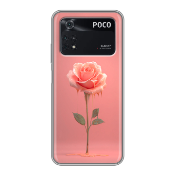 Силиконовый чехол на Xiaomi Poco M4 Pro 4G с принтом Розовая роза Силиконовый чехол на Xiaomi Poco M4 Pro 4G с принтом Розовая роза