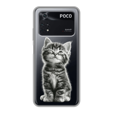 Силиконовый чехол на Xiaomi Poco M4 Pro 4G с принтом Котенок Силиконовый чехол на Xiaomi Poco M4 Pro 4G с принтом Котенок