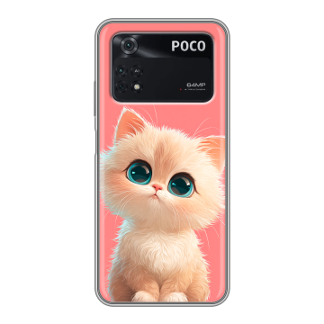 Силиконовый чехол на Xiaomi Poco M4 Pro 4G с принтом Розовый котенок Силиконовый чехол на Xiaomi Poco M4 Pro 4G с принтом Розовый котенок
