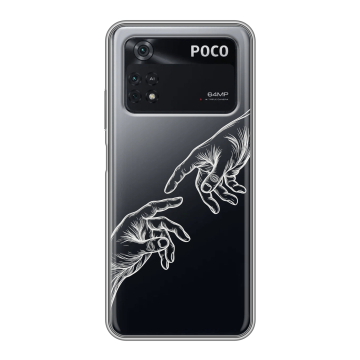 Силиконовый чехол на Xiaomi Poco M4 Pro 4G с принтом Сотворение мира Силиконовый чехол на Xiaomi Poco M4 Pro 4G с принтом Сотворение мира