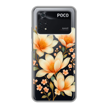 Силиконовый чехол на Xiaomi Poco M4 Pro 4G с принтом Цветы Силиконовый чехол на Xiaomi Poco M4 Pro 4G с принтом Цветы