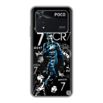 Силиконовый чехол на Xiaomi Poco M4 Pro 4G с принтом Реал Роналдо