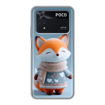 Силиконовый чехол на Xiaomi Poco M4 Pro 4G с принтом Лиса Силиконовый чехол на Xiaomi Poco M4 Pro 4G с принтом Лиса