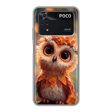 Силиконовый чехол на Xiaomi Poco M4 Pro 4G с принтом Милая сова Силиконовый чехол на Xiaomi Poco M4 Pro 4G с принтом Милая сова