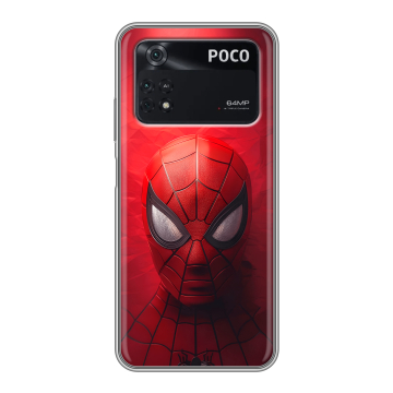 Силиконовый чехол на Xiaomi Poco M4 Pro 4G с принтом Spiderman Человек паук