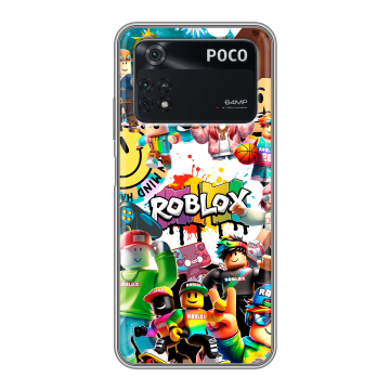 Силиконовый чехол на Xiaomi Poco M4 Pro 4G с принтом Roblox Роблокс Силиконовый чехол на Xiaomi Poco M4 Pro 4G с принтом Roblox Роблокс